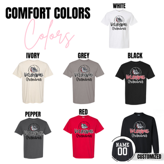 Rossville Volleyball Dawg Grandma tee in Comfort Colors White, Ivory, Grey, Black, Pepper, and Red with optional player name and number on the back