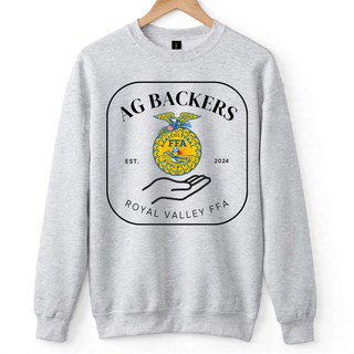 Royal Valley Ag Backers support badge crewneck sweatshirt