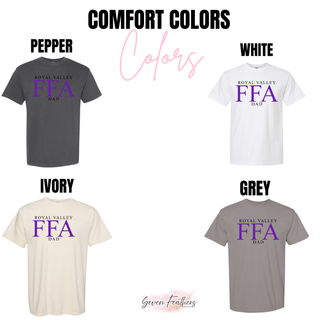 Royal Valley ag dad top Comfort Colors color options pepper white ivory and grey