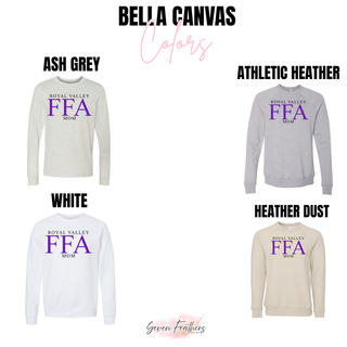 Royal Valley ag mom top Bella Canvas color options ash grey athletic heather white and heather dust