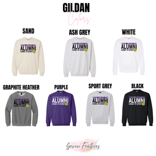 Royal Valley alumni top Gildan color options sand ash grey white graphite heather purple sport grey and black