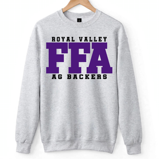 Royal Valley Bold Block Ag Backers crewneck sweatshirt