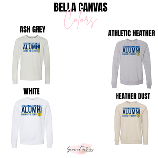 Ash grey, athletic heather, white, and heather dust Bella Canvas color options for Royal Valley FFA Alumni Living to Serve top