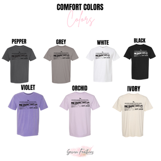 Royal Valley FFA Legacy Line 1928 top graphic tee color options including pepper grey white black violet orchid and ivory