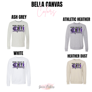 Royal Valley Jr. Panthers cheer Bella Canvas long sleeve and crewneck color options
