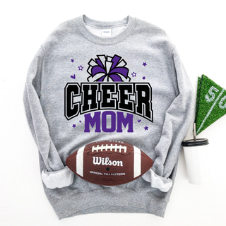 Royal Valley Jr. Panthers Cheer Mom Pom Top with purple and black cheer graphic