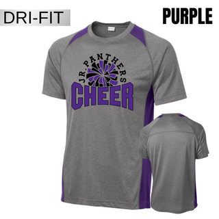 Royal Valley Jr. Panthers Cheer Pom Burst Colorblock Performance Top with black panels