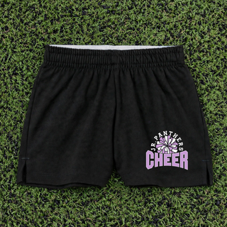 Royal Valley Jr. Panthers Cheer Pom Burst Jersey Knit Squad Shorts in black