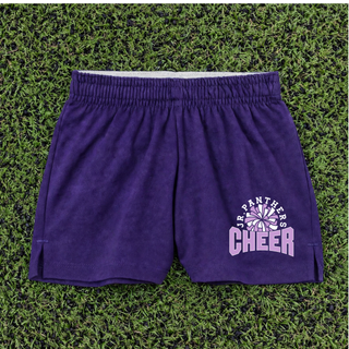 Royal Valley Jr. Panthers Cheer Pom Burst Jersey Knit Squad Shorts in purple