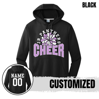 Royal Valley Jr. Panthers Cheer Pom Burst Performance Fleece Hoodie in silver