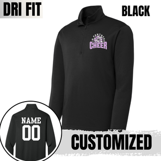 Royal Valley Jr. Panthers Cheer Pom Burst PosiCharge Quarter-Zip in grey concrete