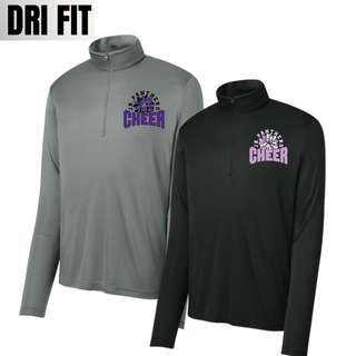 Royal Valley Jr. Panthers Cheer Pom Burst PosiCharge Quarter-Zip in grey and black