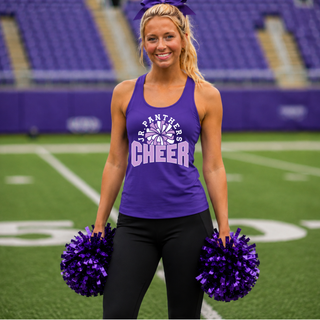Royal Valley Jr. Panthers Cheer Pom Burst Women’s Racerback Tank in purple