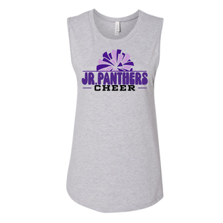 Royal Valley Jr. Panthers Cheer Pom Burst women's scoop muscle tank in athletic heather