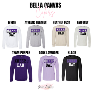 Royal Valley Jr. Panthers collegiate Cheer Dad Bella Canvas color and garment options