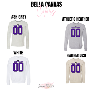 Royal Valley Jr. Panthers Custom Number Jersey Top Bella Canvas apparel color options