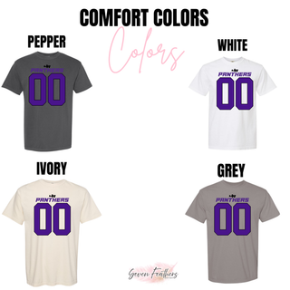 Royal Valley Jr. Panthers Custom Number Jersey Top Comfort Colors apparel options