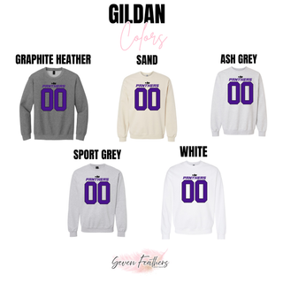 Royal Valley Jr. Panthers Custom Number Jersey Top Gildan sweatshirt color options