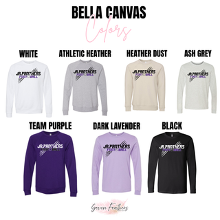Royal Valley Jr. Panthers Football Bella Canvas long sleeve and crewneck color options