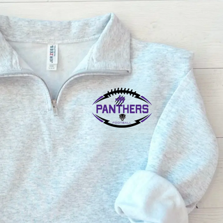 Ash grey Royal Valley Jr. Panthers Football Outline Fleece Quarter-Zip