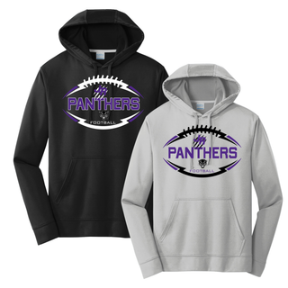 Royal Valley Jr. Panthers Football Outline Performance Fleece Hoodies in black and silver