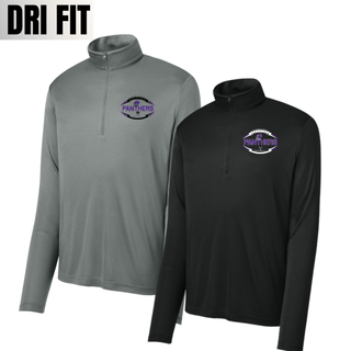Royal Valley Jr. Panthers Football Outline Performance Quarter-Zips in grey concrete and black
