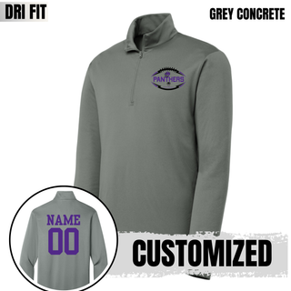 Grey Royal Valley Jr. Panthers Football Outline Performance Quarter-Zip with optional name and number