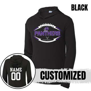 Black Royal Valley Jr. Panthers Football Outline PosiCharge Competitor Hoodie with custom name and player number