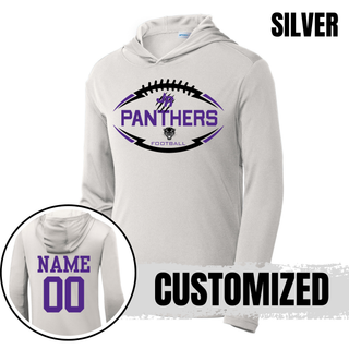 Silver Royal Valley Jr. Panthers Football Outline PosiCharge Competitor Hoodie with custom name and player number