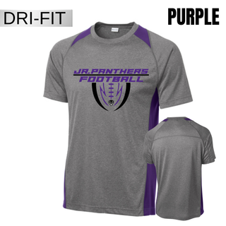 Royal Valley Jr. Panthers Football Shield Colorblock Performance Top with purple panels