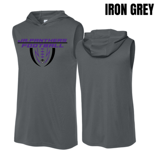 Royal Valley Jr. Panthers Football Shield Sleeveless Performance Hoodie in iron grey