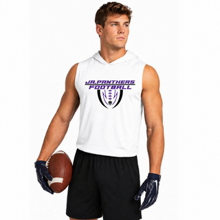 Royal Valley Jr. Panthers Football Shield Sleeveless Performance Hoodie in white