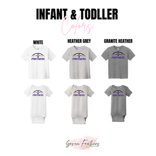 Royal Valley Jr. Panthers Goal Line Football infant bodysuit and toddler top color options