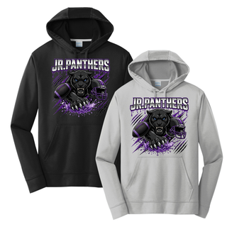 Royal Valley Jr. Panthers Panther Attack football performance fleece hoodies in black and silver