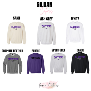 Royal Valley Jr. Panthers varsity football Gildan crewneck color options