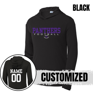 Black Royal Valley Jr. Panthers varsity football lightweight performance hoodie with optional name and number on back