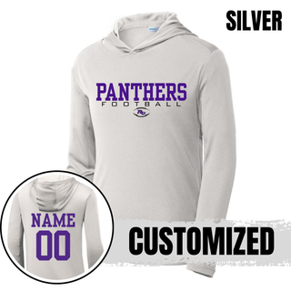 Silver Royal Valley Jr. Panthers varsity football lightweight performance hoodie with optional name and number on back