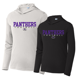 Royal Valley Jr. Panthers varsity football lightweight performance hoodies in silver and black