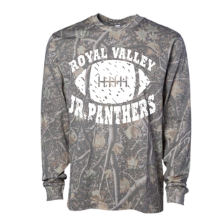 Royal Valley Jr. Panthers Vintage Football Distressed Camo Long Sleeve Top alternate view