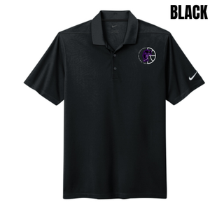 Black Dri-FIT micro pique polo with the Half Court Prowl Lady Panthers design on the left chest