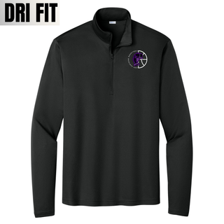 Black PosiCharge quarter-zip with the Half Court Prowl Lady Panthers design on the left chest