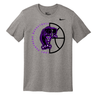 Carbon heather rLegend tee with the Half Court Prowl design, a purple panther over half a basketball