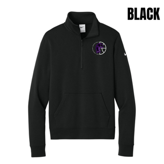 Black women's club fleece half-zip with the Half Court Prowl Lady Panthers design on the left chest