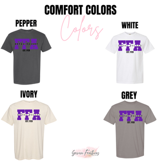 Royal Valley Legacy Line 1928 FFA Top graphic tee color options in pepper, ivory, and grey