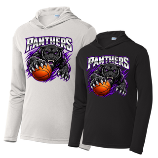Silver and black PosiCharge hooded pullovers with the Full Court Attack panther and basketball design