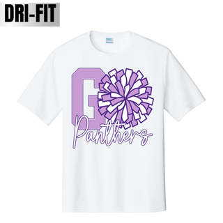 Royal Valley Panthers cheer pom dri-fit performance top in white