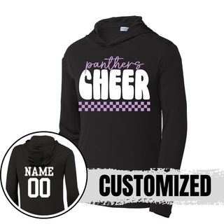 Silver Royal Valley Panthers Cheer PosiCharge Competitor hoodie with checkered lavender design