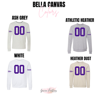 Royal Valley Panthers custom number jersey top Bella Canvas color options in Ash Grey, Athletic Heather, White, and Heather Dust