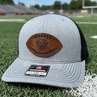 Royal Valley Panthers football leather patch Richardson 112 hat on football field
