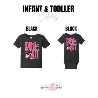 Royal Valley Panthers Pink Out Mascot Top infant and toddler in black